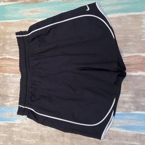 Y2K Nike Dri-Fit Tempo Running Athletic Shorts Black with White Piping Trim